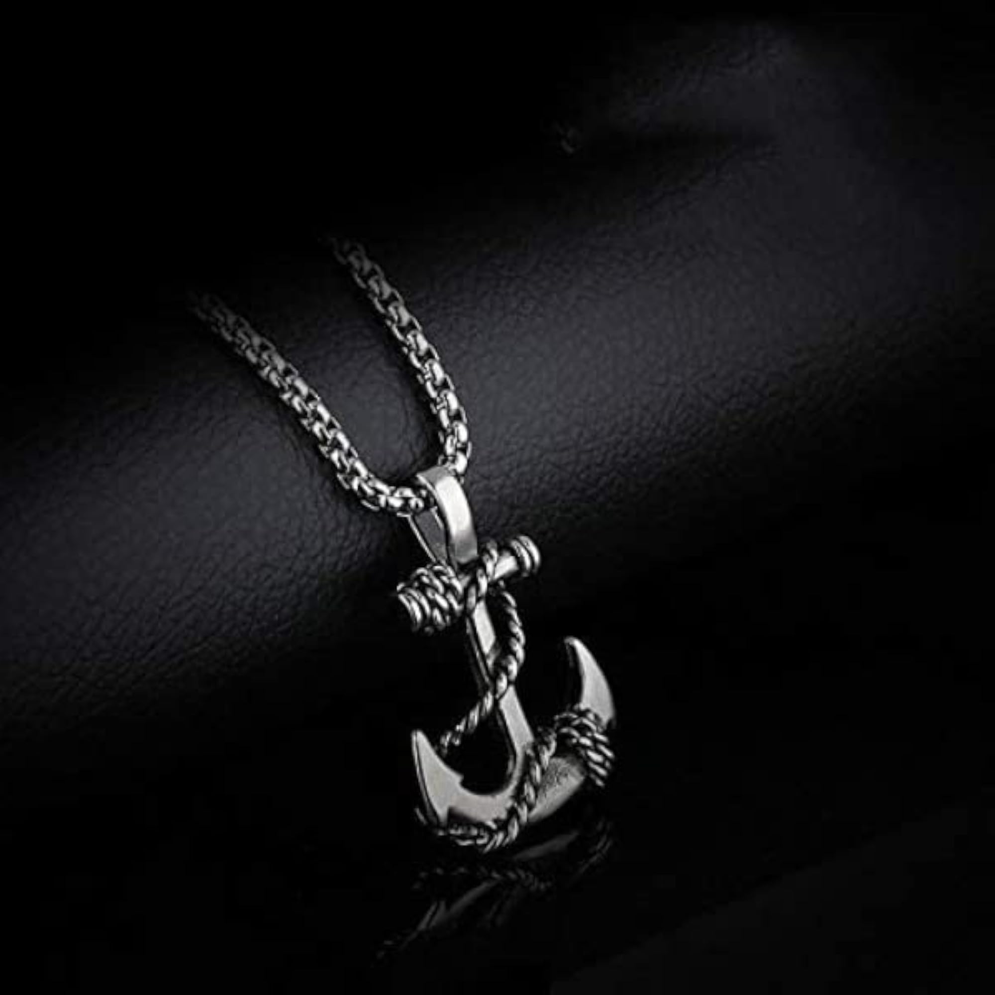 Marine Rudder Anchor Pendant Necklace, Nautical Charm
